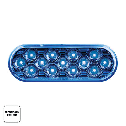 Double Fury Blue to Red Primary Dual Function 13 LED 6" Oval Light