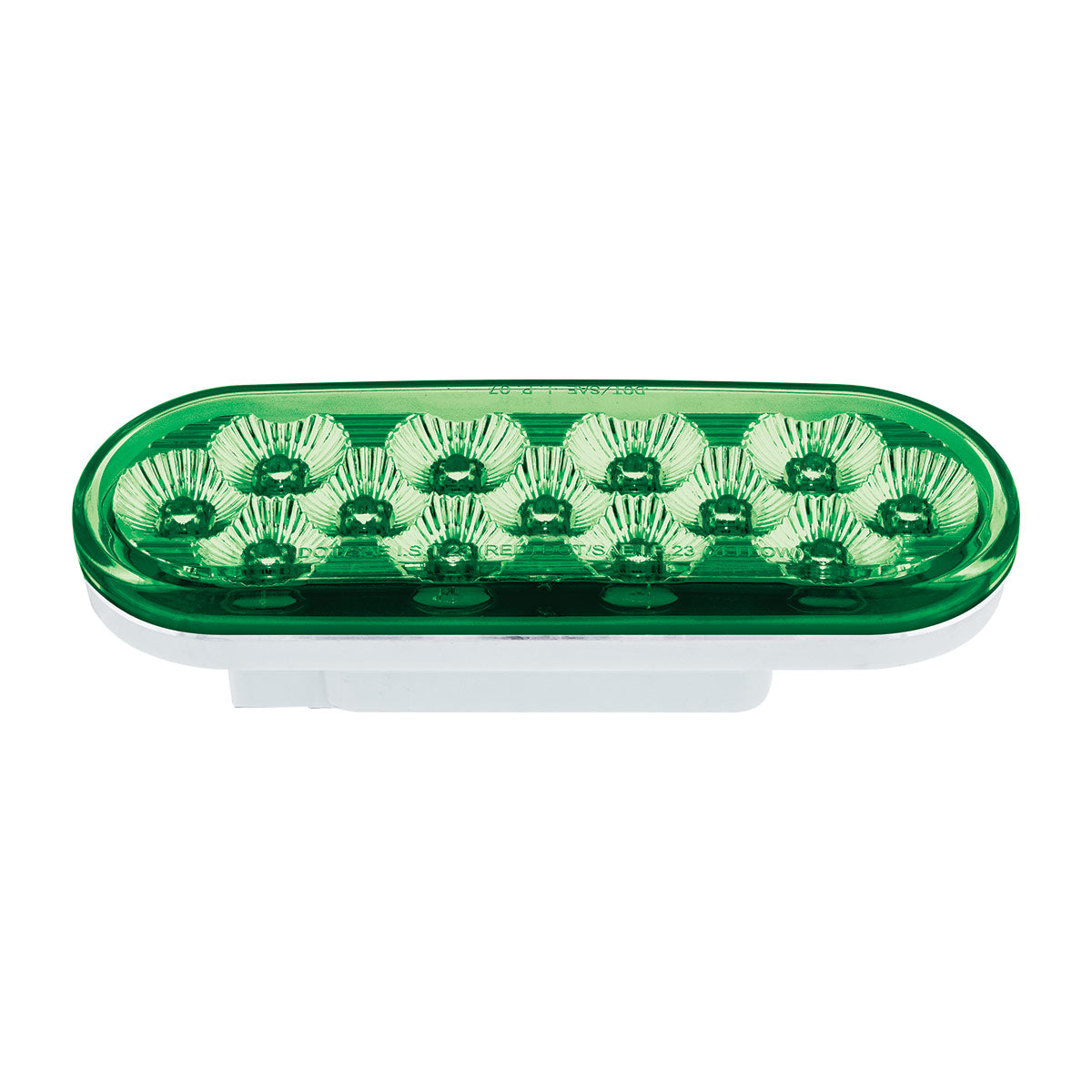 Double Fury Green to Red Primary Dual Function 13 LED 6" Oval Light