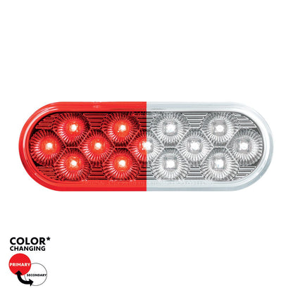 Double Fury White to Red Primary Dual Function 13 LED 6" Oval Light