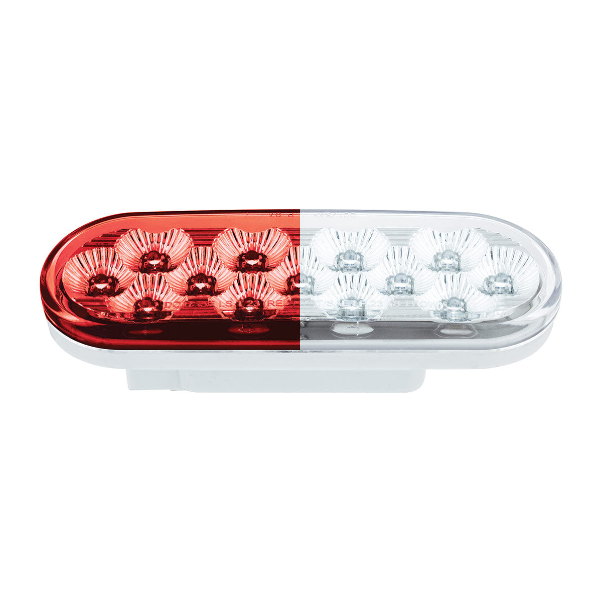 Double Fury White to Red Primary Dual Function 13 LED 6" Oval Light
