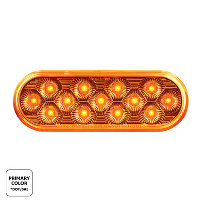 Double Fury White to Amber Primary Dual Function 13 LED 6" Oval Light