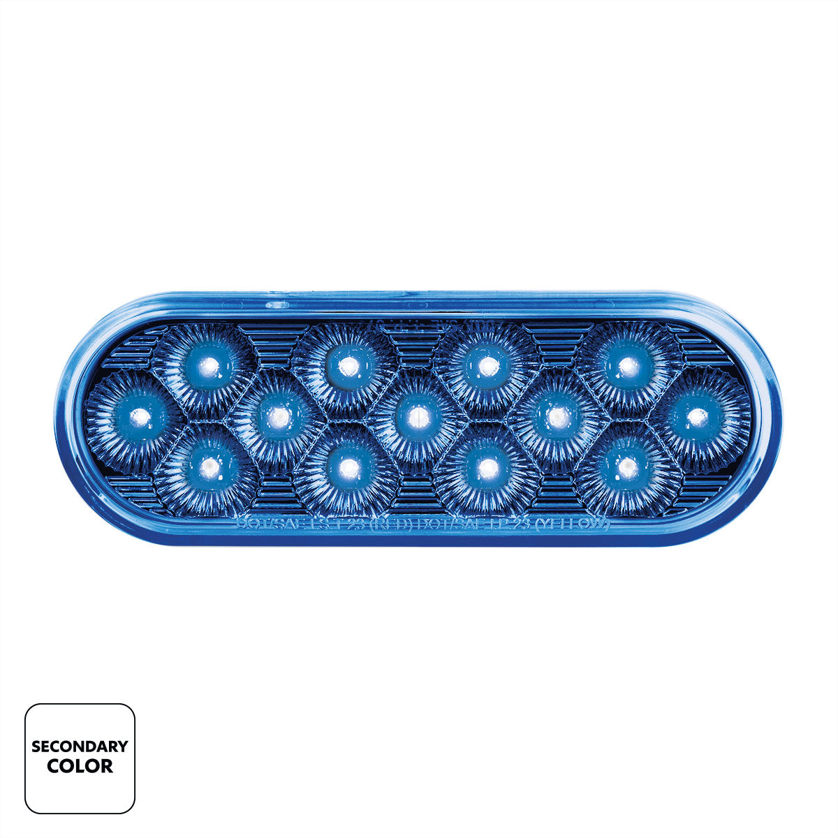 Double Fury Blue to Amber Primary Dual Function 13 LED 6" Oval Light