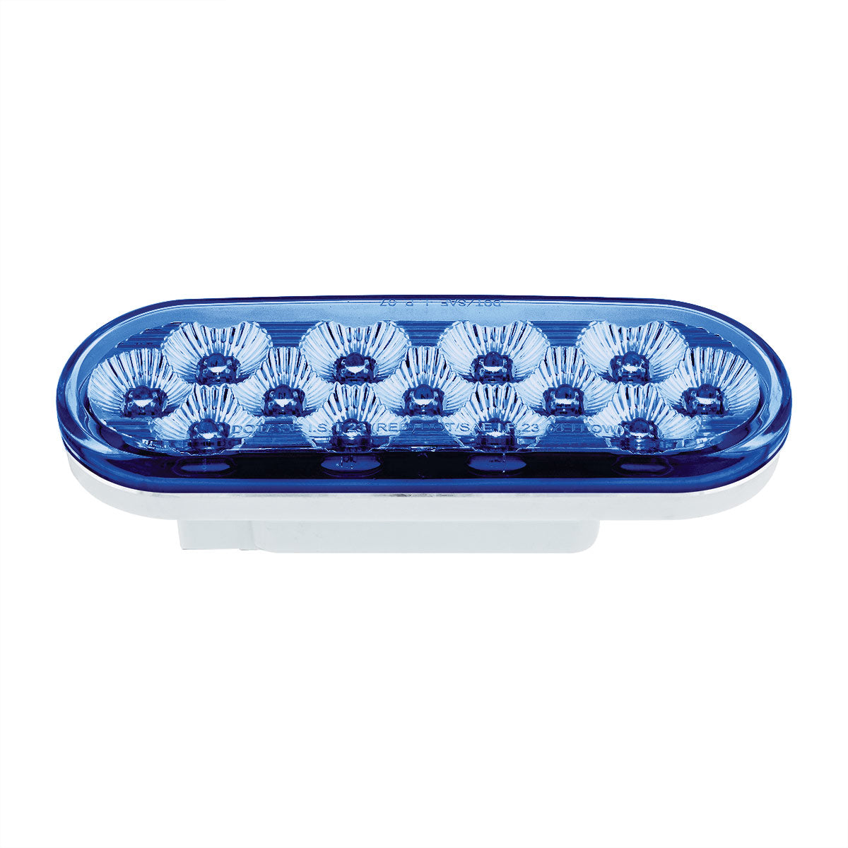 Double Fury Blue to Amber Primary Dual Function 13 LED 6" Oval Light