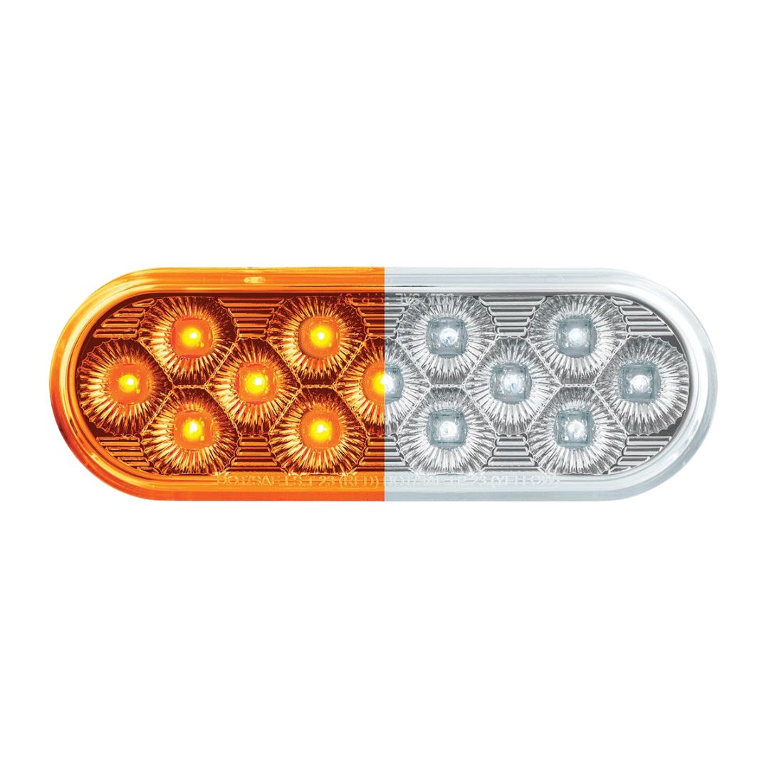 Double Fury White to Amber Primary Dual Function 13 LED 6" Oval Light