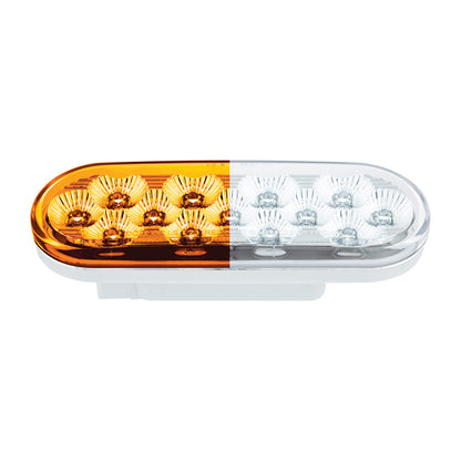 Double Fury White to Amber Primary Dual Function 13 LED 6" Oval Light