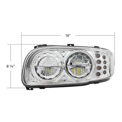 Peterbilt 388, 389, 567 LED Headlight with 8 LED Turn and 4 LED Position Light