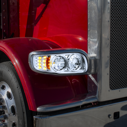 Peterbilt 388, 389, 567 LED Headlight with 8 LED Turn and 4 LED Position Light