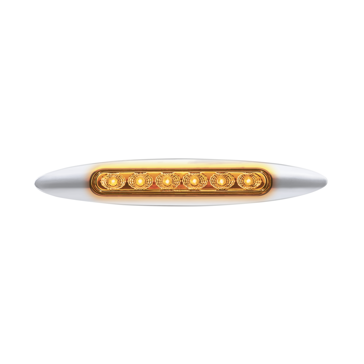 Double Fury Green Auxiliary to Amber Dual Function 6 LED 6" Light with Chrome Bezel