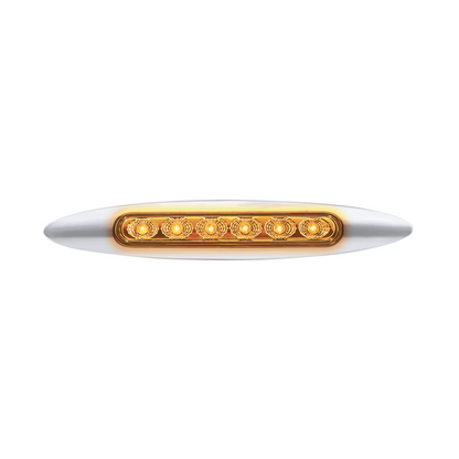 Double Fury Green Auxiliary to Amber Dual Function 6 LED 6" Light with Chrome Bezel