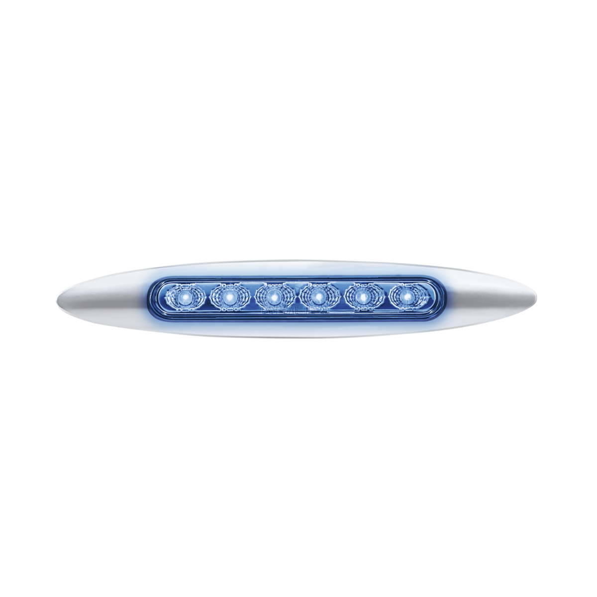 Double Fury Blue Auxiliary to Red Dual Function 6 LED 6" Light with Chrome Bezel