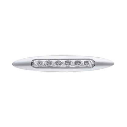Double Fury Blue Auxiliary to Red Dual Function 6 LED 6" Light with Chrome Bezel