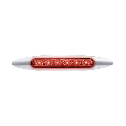 Double Fury Blue Auxiliary to Red Dual Function 6 LED 6" Light with Chrome Bezel