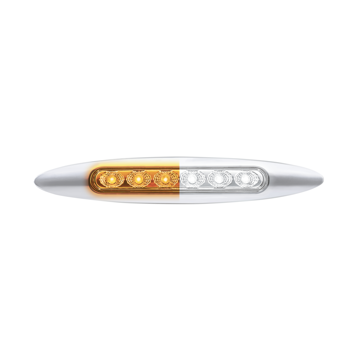 Double Fury White Auxiliary to Amber Dual Function 6 LED 6" Light with Chrome Bezel