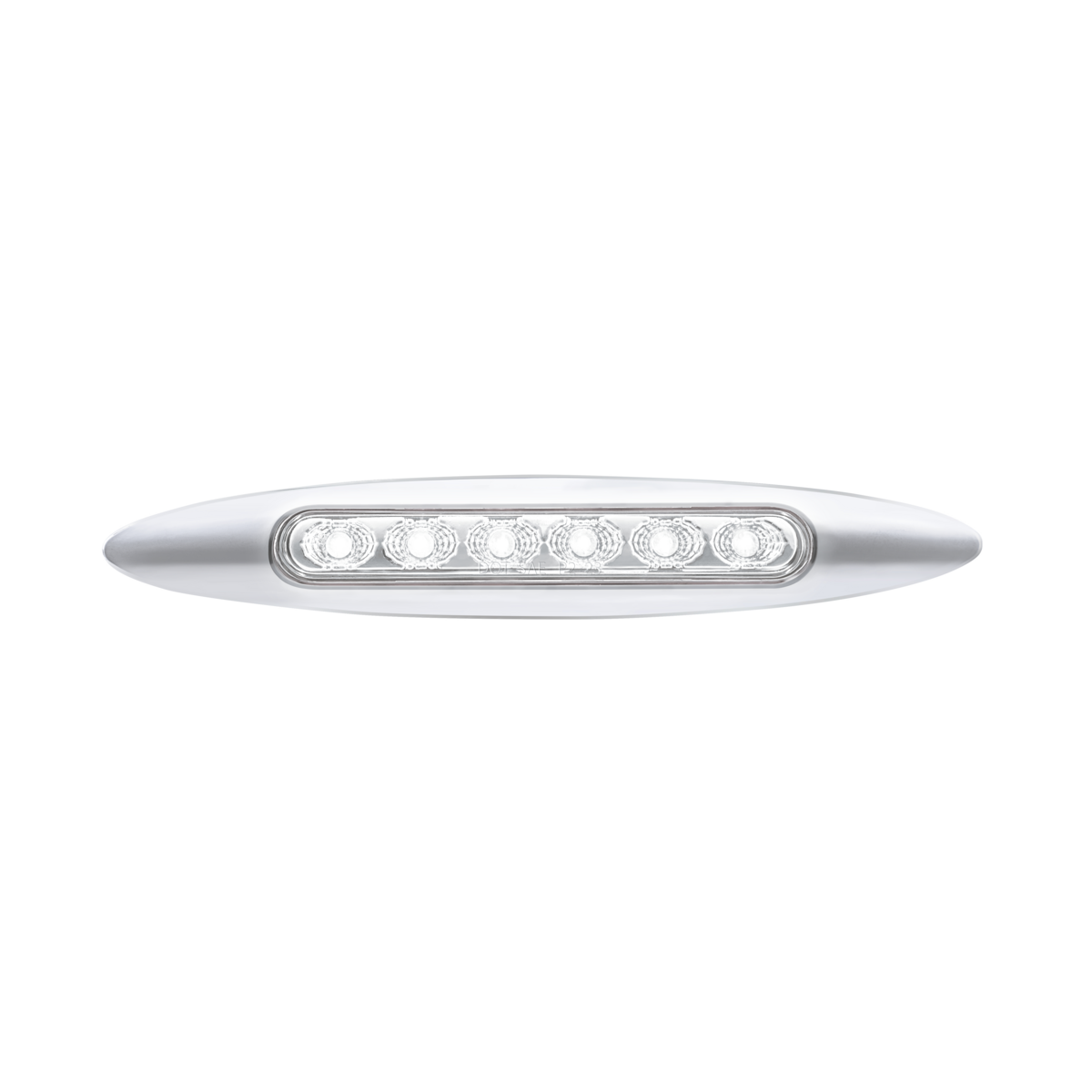 Double Fury White Auxiliary to Red Dual Function 6 LED 6" Light with Chrome Bezel