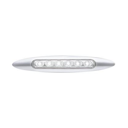 Double Fury White Auxiliary to Red Dual Function 6 LED 6" Light with Chrome Bezel