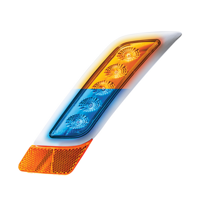 Peterbilt 579 Double Fury Blue Auxiliary to Amber Primary Function 5 LED Fender Turn Signal Light