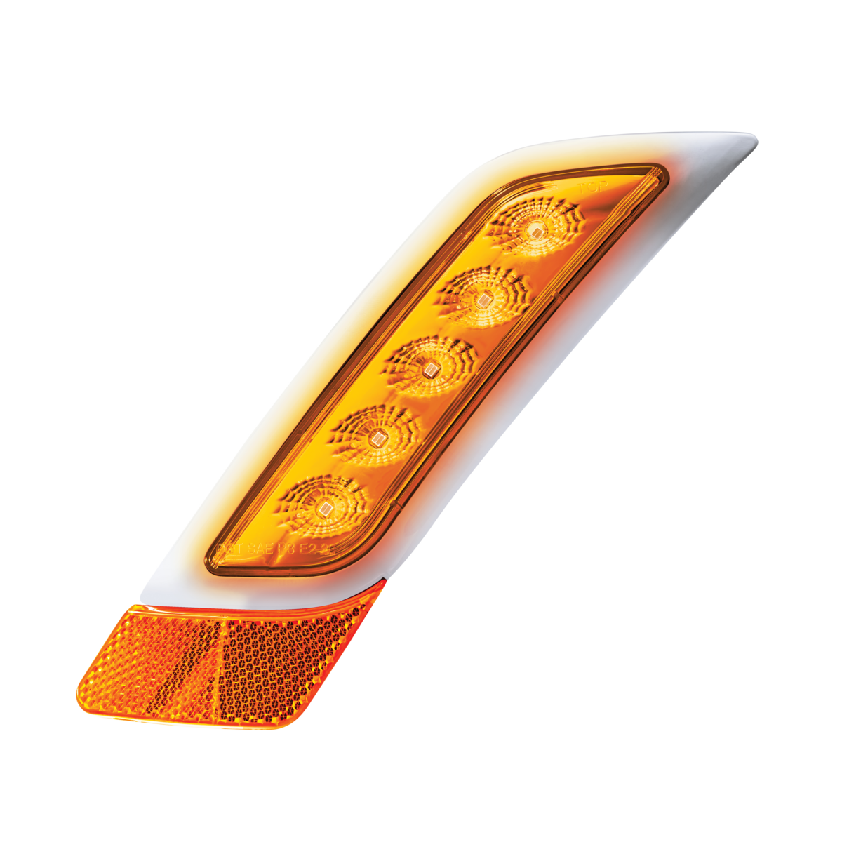 Peterbilt 579 Double Fury Green Auxiliary to Amber Primary Function 5 LED Fender Turn Signal Light
