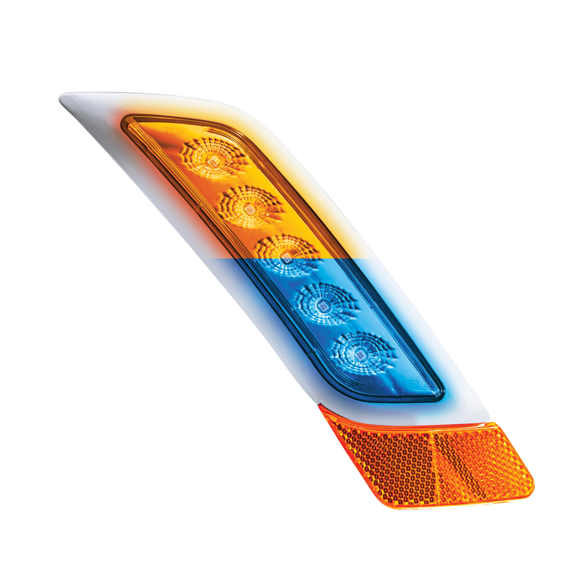 Peterbilt 579 Double Fury Blue Auxiliary to Amber Primary Function 5 LED Fender Turn Signal Light