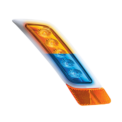 Peterbilt 579 Double Fury Blue Auxiliary to Amber Primary Function 5 LED Fender Turn Signal Light