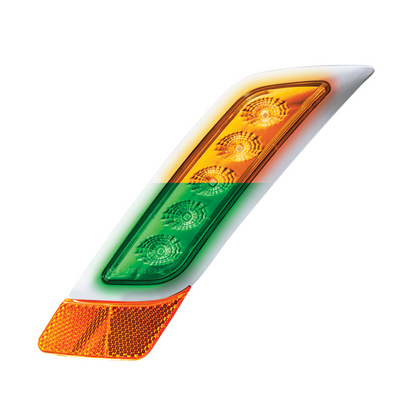 Peterbilt 579 Double Fury Green Auxiliary to Amber Primary Function 5 LED Fender Turn Signal Light