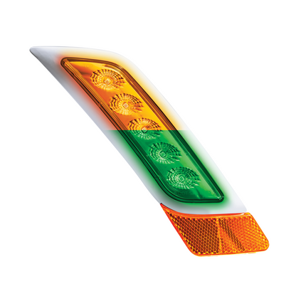 Peterbilt 579 Double Fury Green Auxiliary to Amber Primary Function 5 LED Fender Turn Signal Light