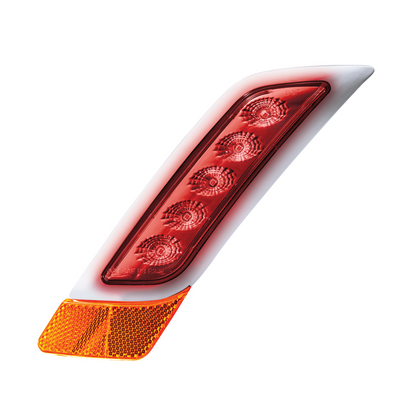 Peterbilt 579 Double Fury Red Auxiliary to Amber Primary Function 5 LED Fender Turn Signal Light