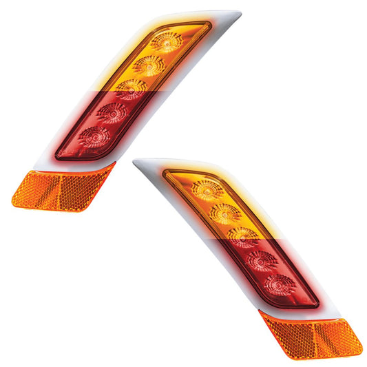 Peterbilt 579 Double Fury Red Auxiliary to Amber Primary Function 5 LED Fender Turn Signal Light