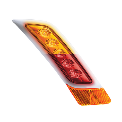 Peterbilt 579 Double Fury Red Auxiliary to Amber Primary Function 5 LED Fender Turn Signal Light
