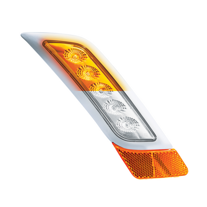 Peterbilt 579 Double Fury White Auxiliary to Amber Primary Function 5 LED Fender Turn Signal Light
