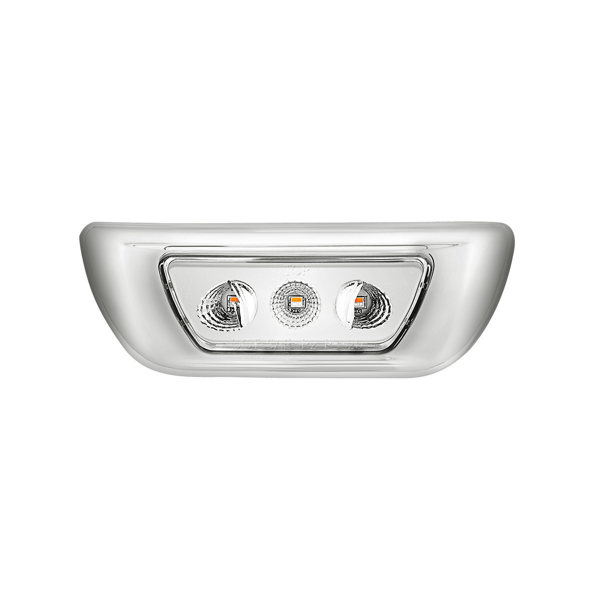 Kenworth T680 and Peterbilt 579 Double Fury White Auxiliary to Amber Primary function 3 LED Cab Light