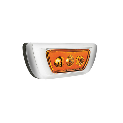 Kenworth T680 and Peterbilt 579 Double Fury White Auxiliary to Amber Primary function 3 LED Cab Light