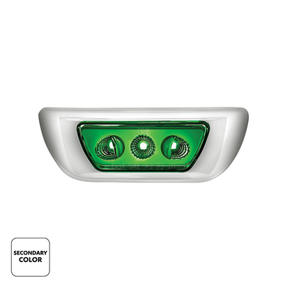 Kenworth T680 and Peterbilt 579 Double Fury Green Auxiliary to Amber Primary function 3 LED Cab Light
