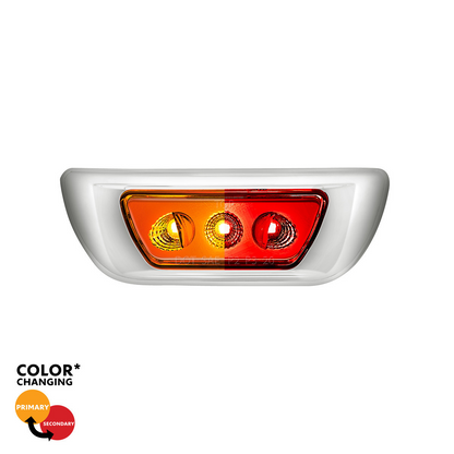 Kenworth T680 and Peterbilt 579 Double Fury Red Auxiliary to Amber Primary function 3 LED Cab Light