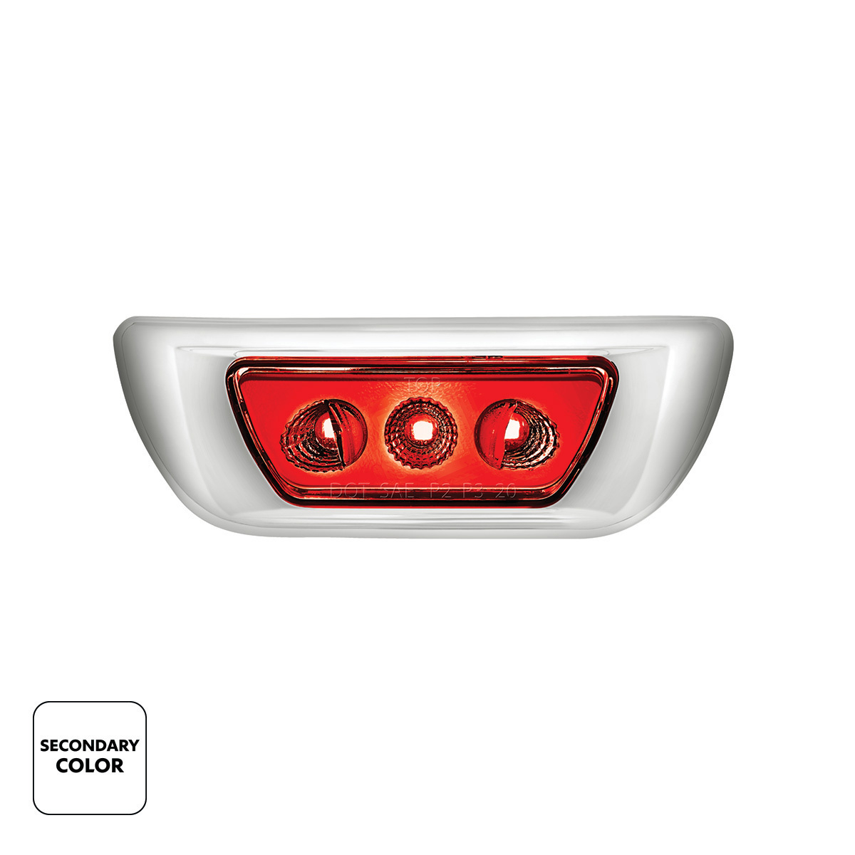 Kenworth T680 and Peterbilt 579 Double Fury Red Auxiliary to Amber Primary function 3 LED Cab Light