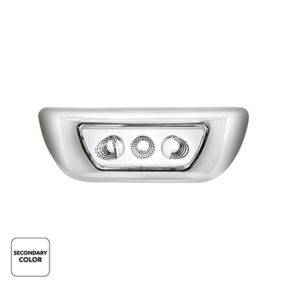 Kenworth T680 and Peterbilt 579 Double Fury White Auxiliary to Amber Primary function 3 LED Cab Light