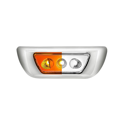 Kenworth T680 and Peterbilt 579 Double Fury White Auxiliary to Amber Primary function 3 LED Cab Light