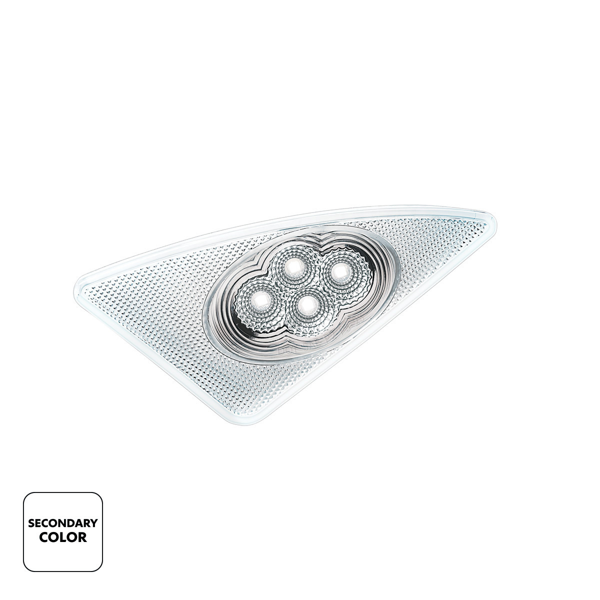 Kenworth T660 Double Fury White Auxiliary to Amber Dual Function 4 LED Fender Signal Light
