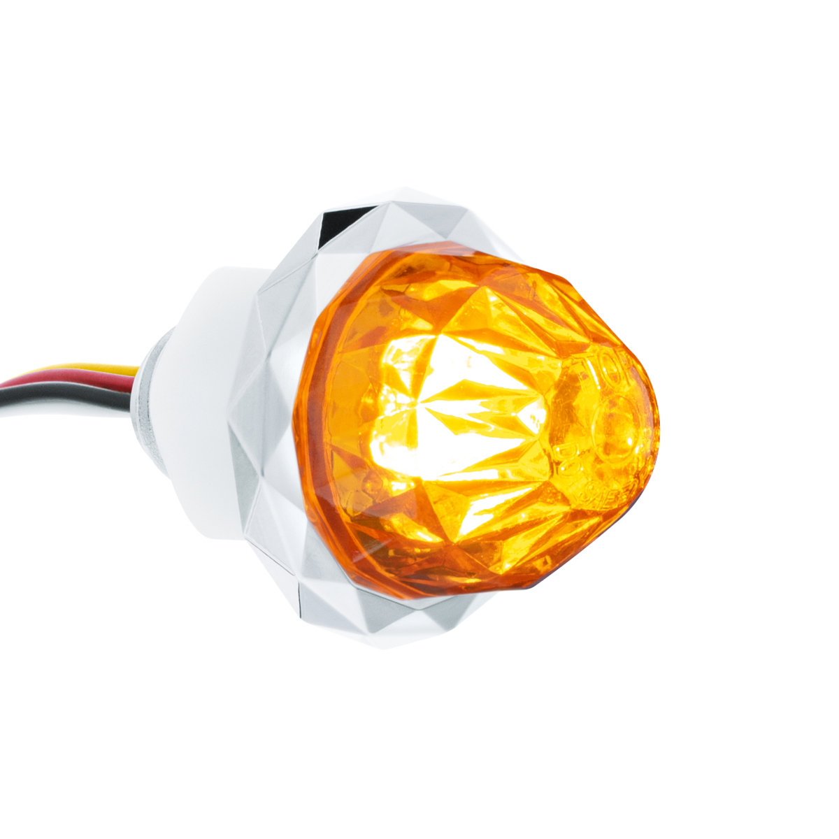 Double Fury White Auxiliary to Amber Clearance and Marker 4 LED 1 1/8" Crystal Watermelon Light