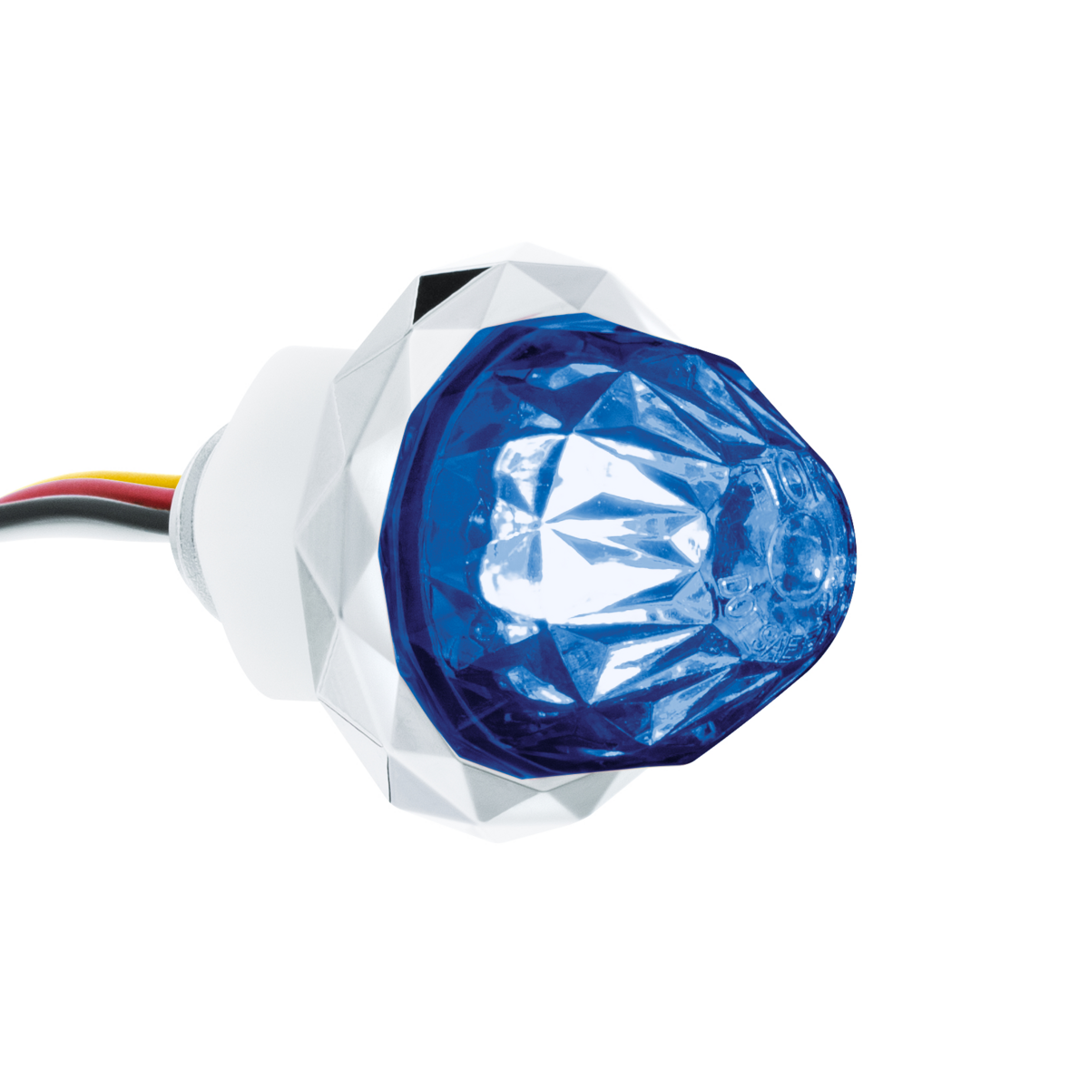 Double Fury Blue Auxiliary to Red Clearance and Marker 4 LED 1 1/8" Crystal Watermelon Light