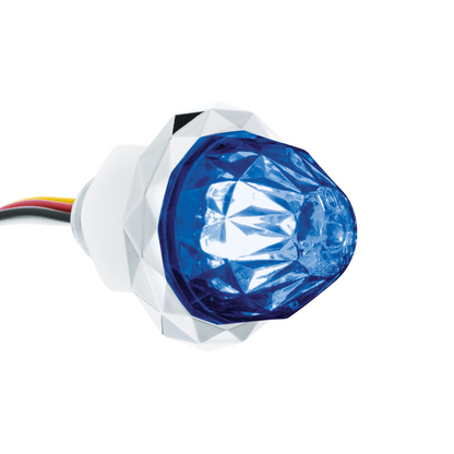 Double Fury Blue Auxiliary to Red Clearance and Marker 4 LED 1 1/8" Crystal Watermelon Light