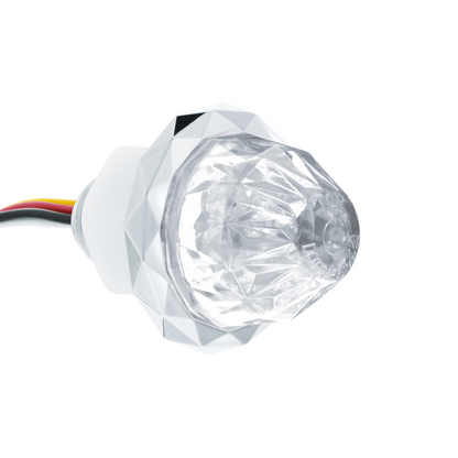 Double Fury White Auxiliary to Amber Clearance and Marker 4 LED 1 1/8" Crystal Watermelon Light