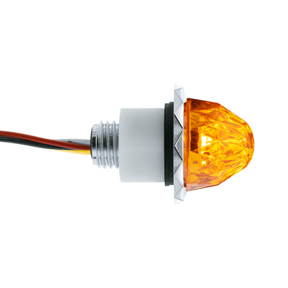 Double Fury White Auxiliary to Amber Clearance and Marker 4 LED 1 1/8" Crystal Watermelon Light