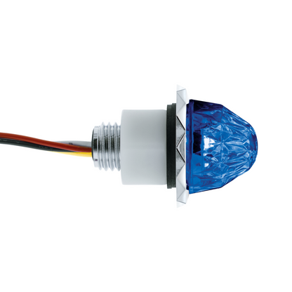Double Fury Blue Auxiliary to Red Clearance and Marker 4 LED 1 1/8" Crystal Watermelon Light