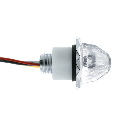 Double Fury White Auxiliary to Amber Clearance and Marker 4 LED 1 1/8" Crystal Watermelon Light