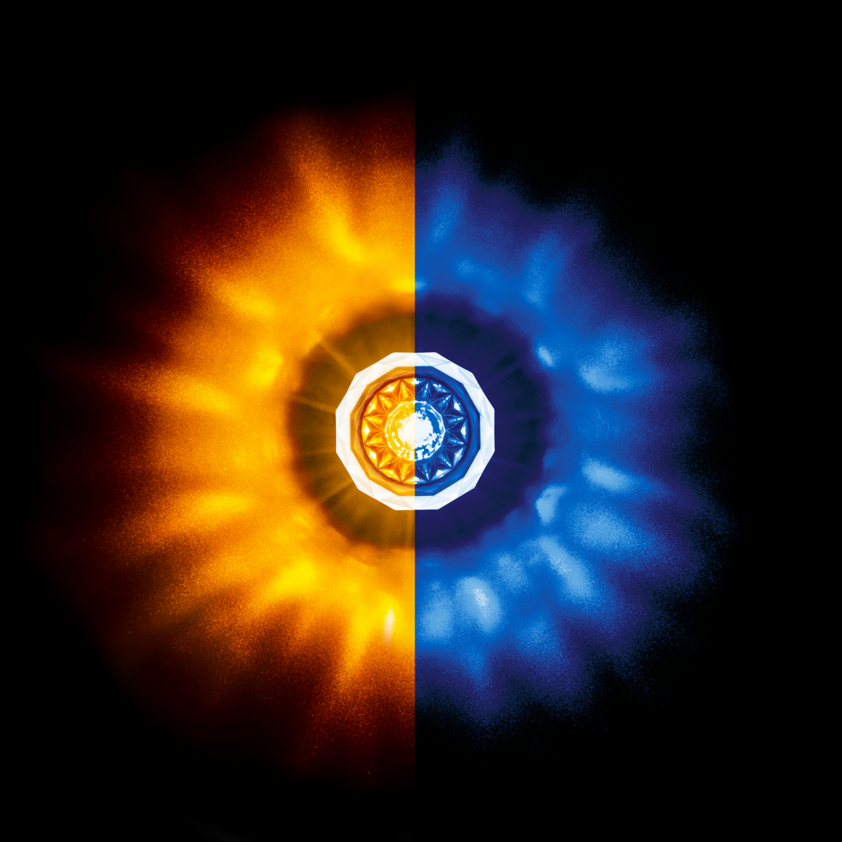 Double Fury Blue Auxiliary to Amber Clearance and Marker 4 LED 1 1/8" Crystal Watermelon Light