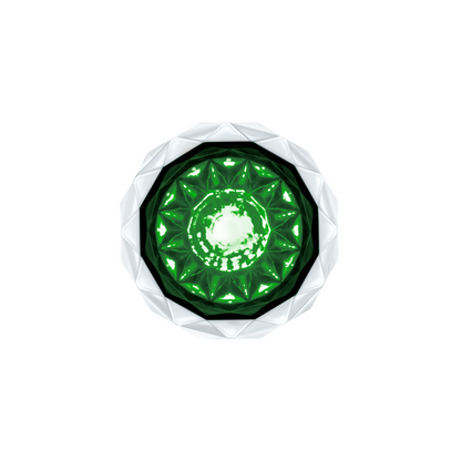 Double Fury Green Auxiliary to Red Clearance and Marker 4 LED 1 1/8" Crystal Watermelon Light