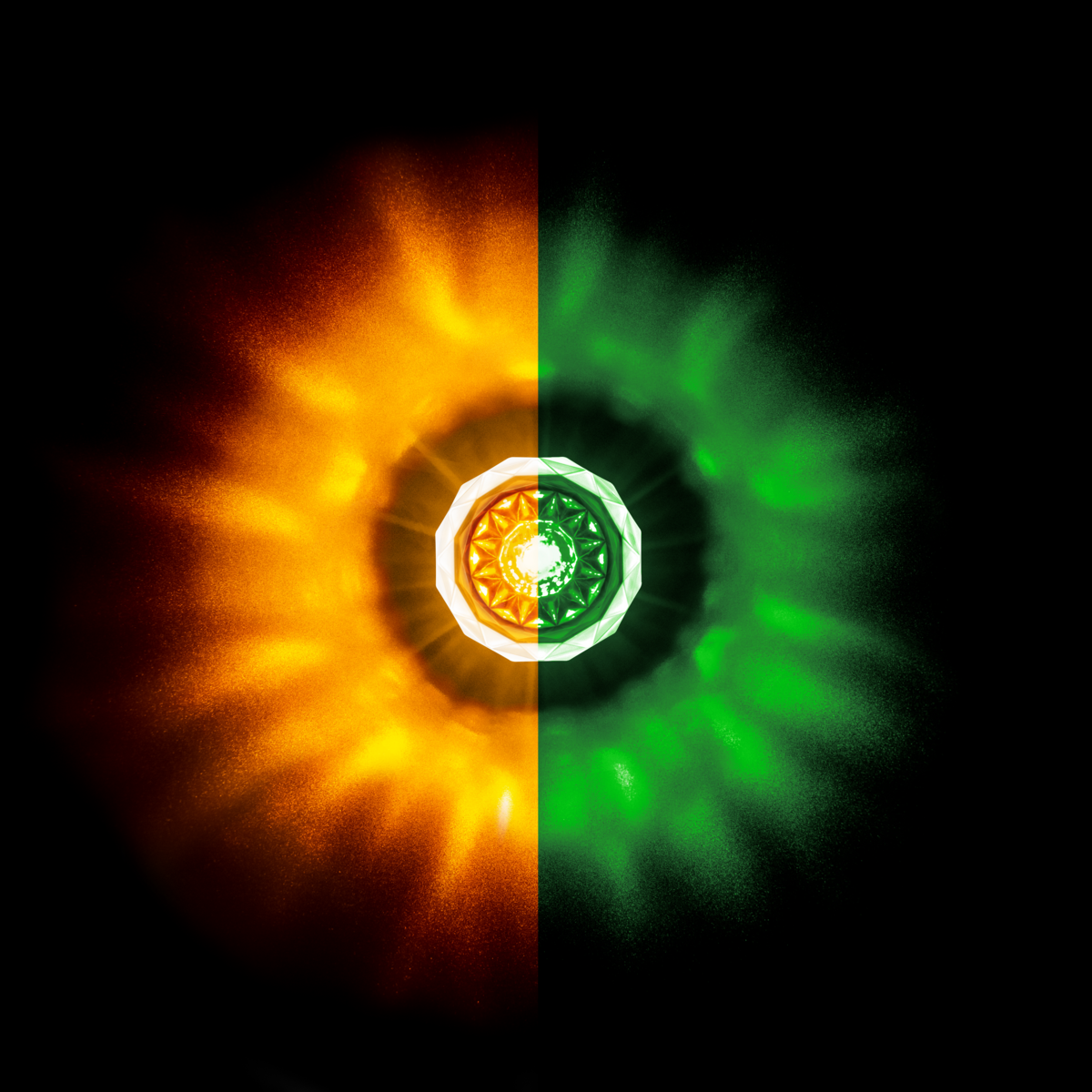 Double Fury Green Auxiliary to Amber Clearance and Marker 4 LED 1 1/8" Crystal Watermelon Light