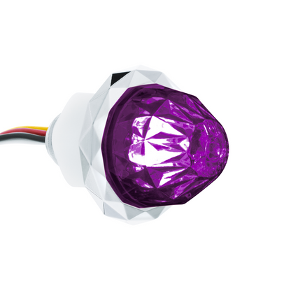 Double Fury Purple Auxiliary to Red Clearance and Marker 4 LED 1 1/8" Crystal Watermelon Light
