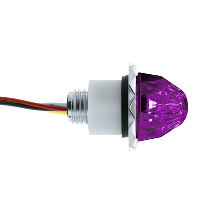 Double Fury Purple Auxiliary to Red Clearance and Marker 4 LED 1 1/8" Crystal Watermelon Light