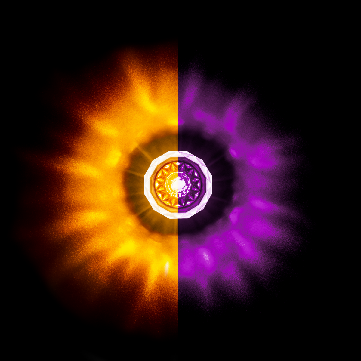 Double Fury Purple Auxiliary to Amber Clearance and Marker 4 LED 1 1/8" Crystal Watermelon Light